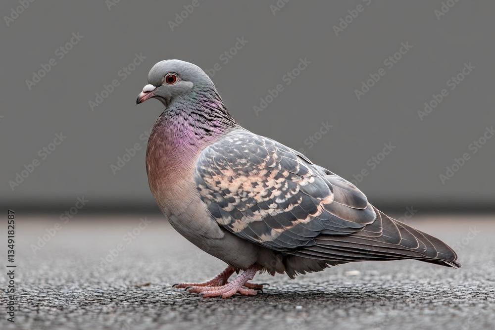 Obraz premium Pigeon walking on pavement in an urban setting during daylight hours