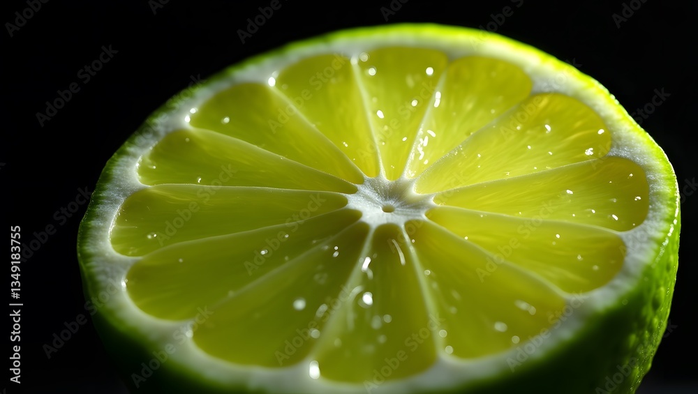 Extreme Close-Up of a Backlit Lime Slice – Vivid Green Citrus Fruit with Detailed Pulp and Textured Rind in High-Contrast Macro Photography Extreme Close-Up of a Backlit Lime Slice – Vivid Green Citrus Fruit with Detailed Pulp and Textured Rind in High-Contrast Macro Photography