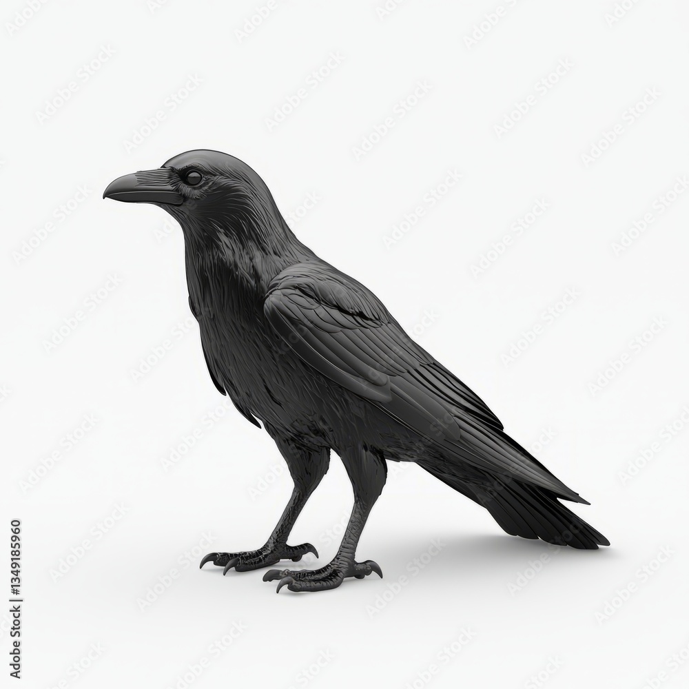 Fototapeta premium Generic Sleek Black Overview Bird Beak Sharp Raven