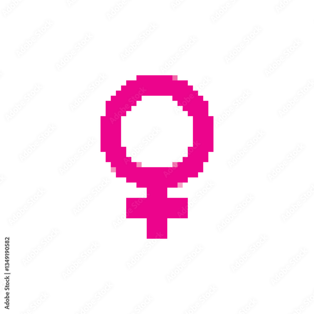 Pixel art gender icon, 8 bit computing retro style sex symbol, mosaic pictogram