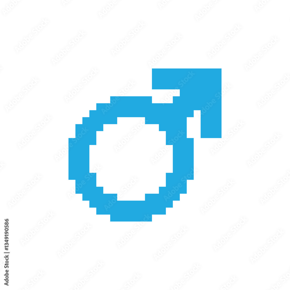 Pixel art gender icon, 8 bit computing retro style sex symbol, mosaic pictogram