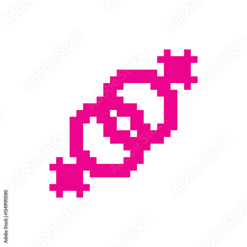 Pixel art gender icon, 8 bit computing retro style sex symbol, mosaic pictogram