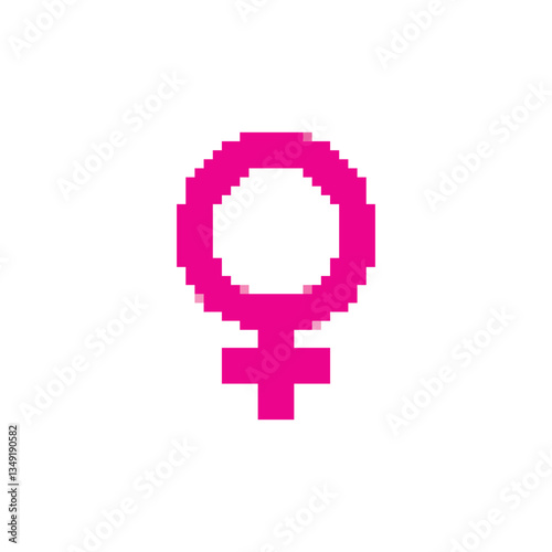 Obraz na płótnie Pixel art gender icon, 8 bit computing retro style sex symbol, mosaic pictogram w salonie
