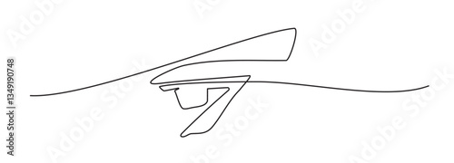 One line drawing eye Icon, single draw ophthalmologist symbol, human line art eyes