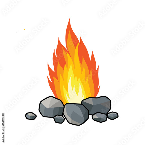 vector illustration of a burning match