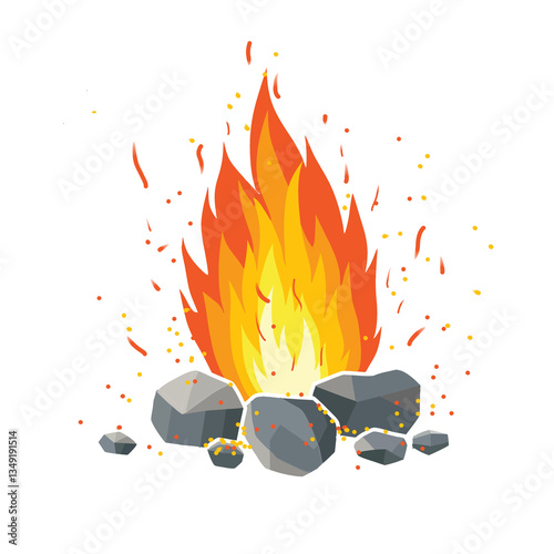 vector illustration of a burning fire