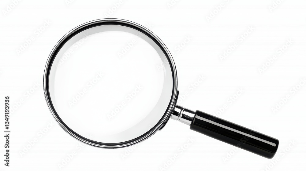 Magnifying Glass Isolated on White Background for Inspection Use Magnifying Glass Isolated on White Background for Inspection Use