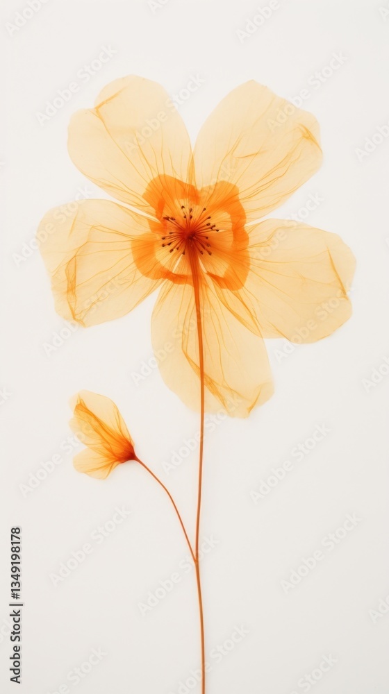 Obraz premium Pressed orange flower blossom petal plant inflorescence.