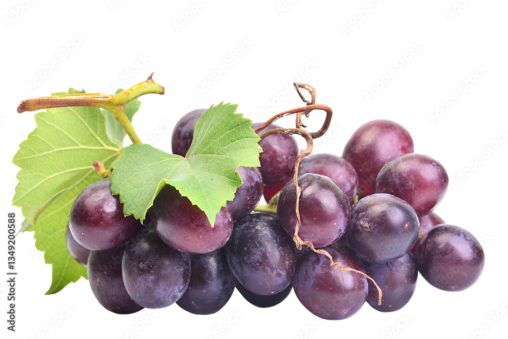 Red grape isolated on white