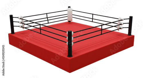 Isolated Red Boxing Ring