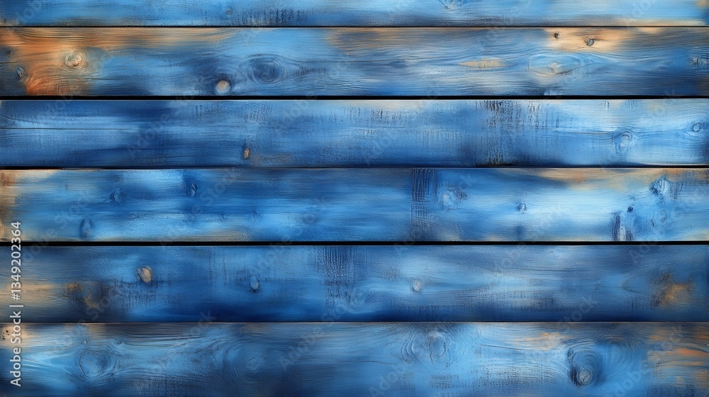 Fototapeta premium Vintage blue wooden boards creating a rustic background texture