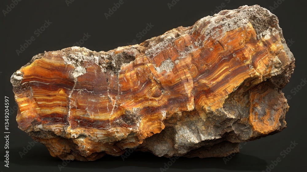 a high-resolution 3D scan of petrified wood, displaying its fossilized patterns, rich brown and amber tones, and unique mineral deposits. a high-resolution 3D scan of petrified wood, displaying its fossilized patterns, rich brown and amber tones, and unique mineral deposits.
