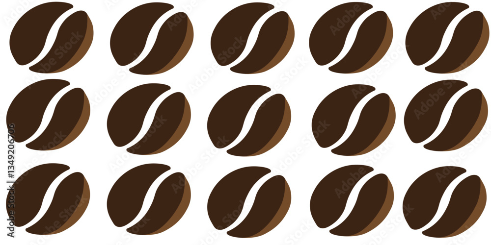 Fototapeta premium Coffee bean logo. Isolated coffe beans on white background.vector