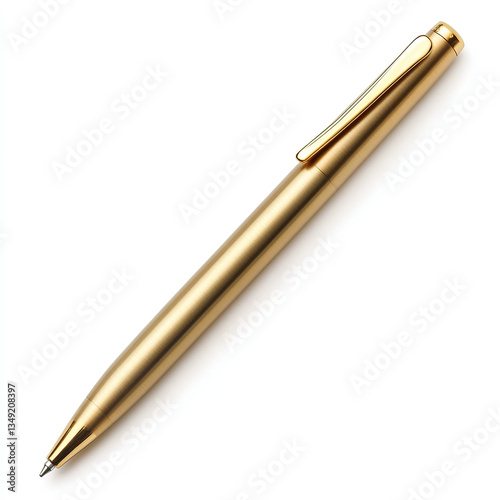 pen, gold pen, luxury pen, ballpoint pen on white background