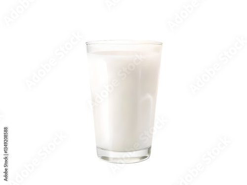 Milk in the glass isolated on transparent background 