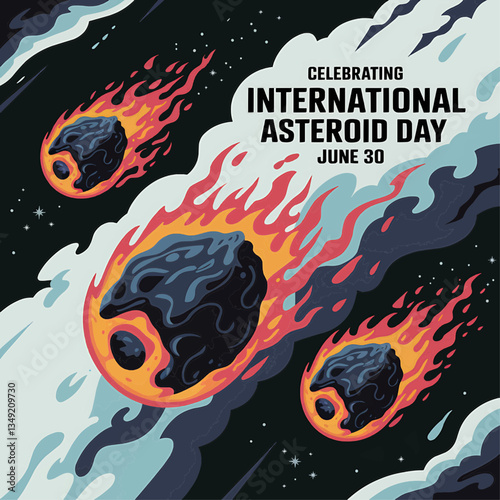 Celebrating international asteroid day on june thirtieth with cosmic fireballs and space rocks art