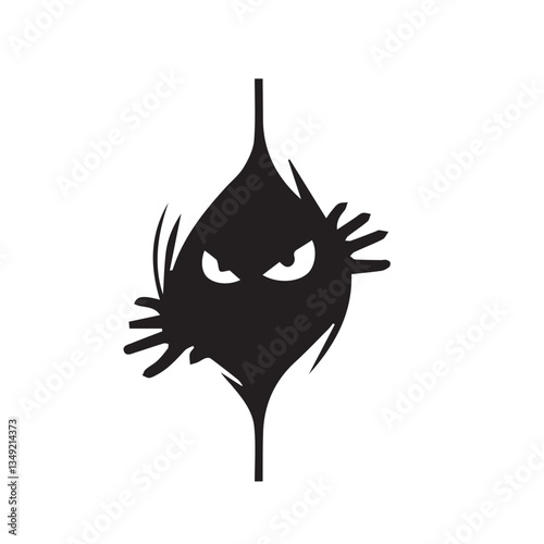 angry cat face in vector art