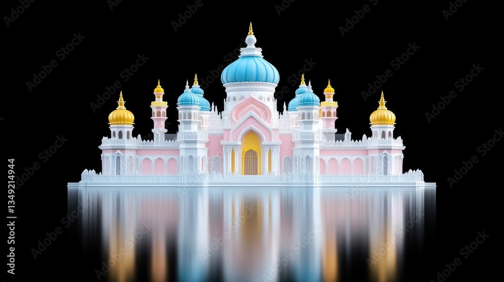 Obraz premium Pastel palace reflected on water