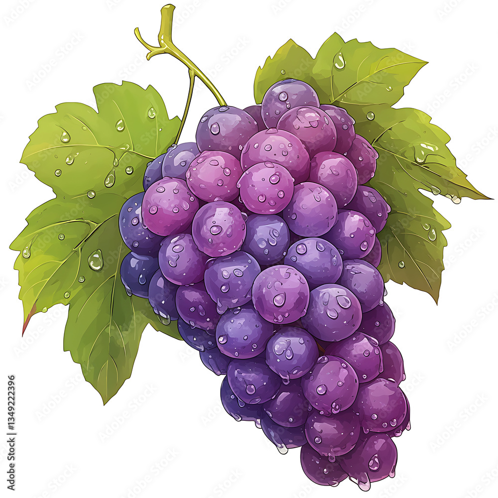 Fototapeta premium Grape fruit illustrator for advertising. Generative AI Illustration