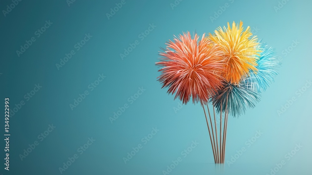 Floral Burst on Teal: An artistic, high-angle shot of a vivid bouquet of colorful blossoms, set against a soft teal gradient, evoking a sense of modern design and natural beauty. Floral Burst on Teal: An artistic, high-angle shot of a vivid bouquet of colorful blossoms, set against a soft teal gradient, evoking a sense of modern design and natural beauty.