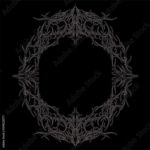 Gothic Neo Tribal Cyber Sigilism Frame Shapes Vector Design