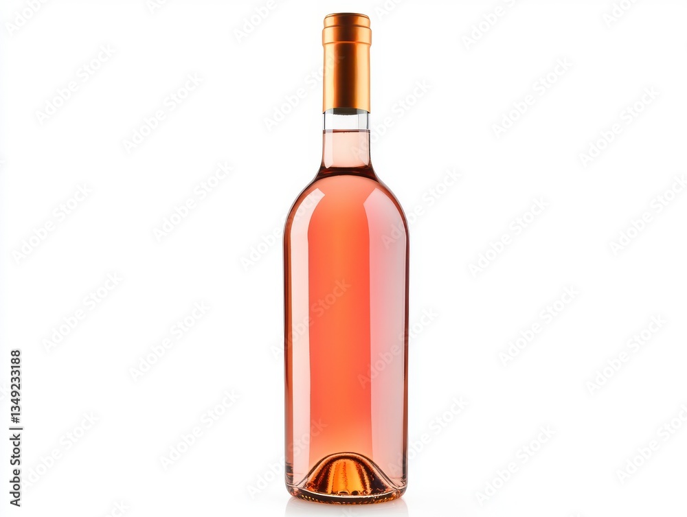 Pale Rose Wine Bottle on White Background Pale Rose Wine Bottle on White Background