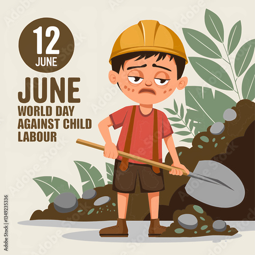 World day against child labour june illustration awareness campaign for social justice and human rights