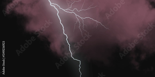 Mountainous Cumulus Clouds Boiling in the Summer Sky. White cloudiness, mist or smog overlay backgrounds. Wide sky and clouds dark tone. Dark cloud at evening sky with thunder bolt.>>
