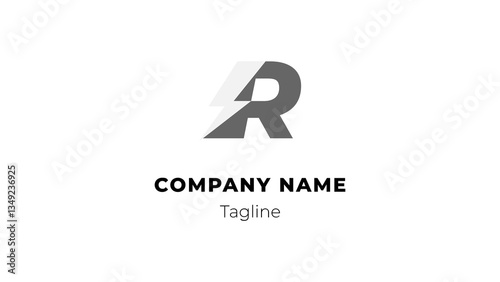 R modern flat design logo with blitzw