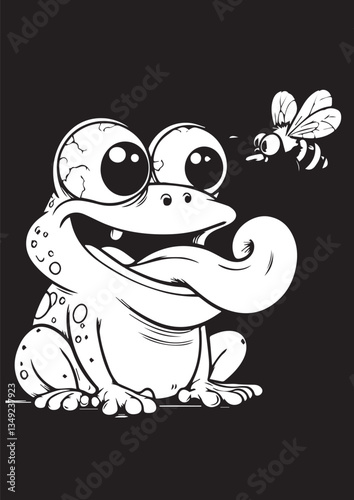 Funny frog in vector art