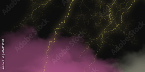 Mountainous Cumulus Clouds Boiling in the Summer Sky. White cloudiness, mist or smog overlay backgrounds. Wide sky and clouds dark tone. Dark cloud at evening sky with thunder bolt.>>
