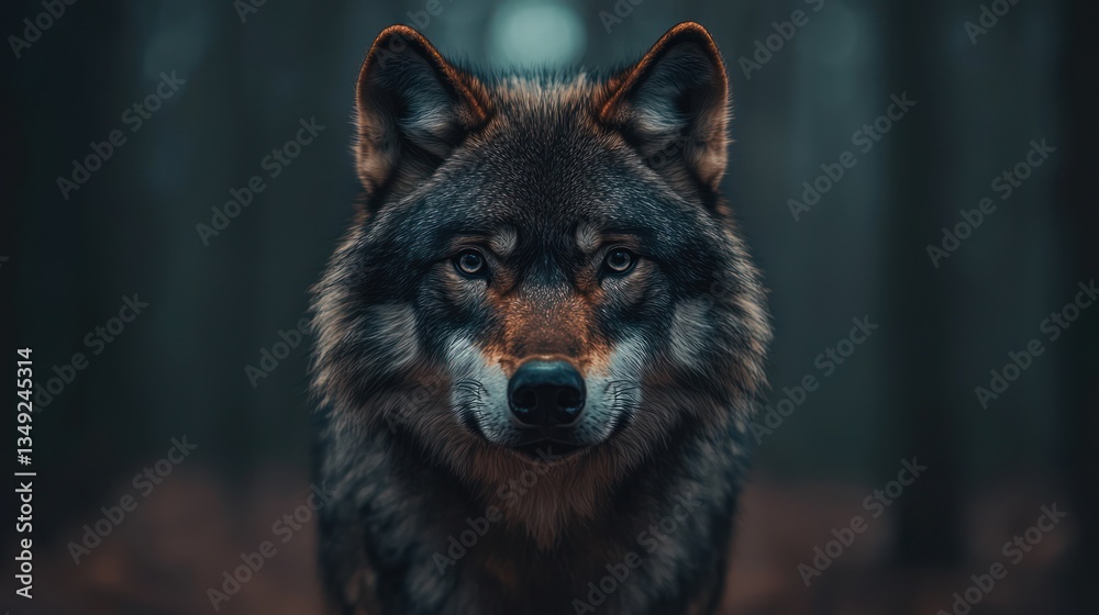 Obraz premium Majestic wolf in forest