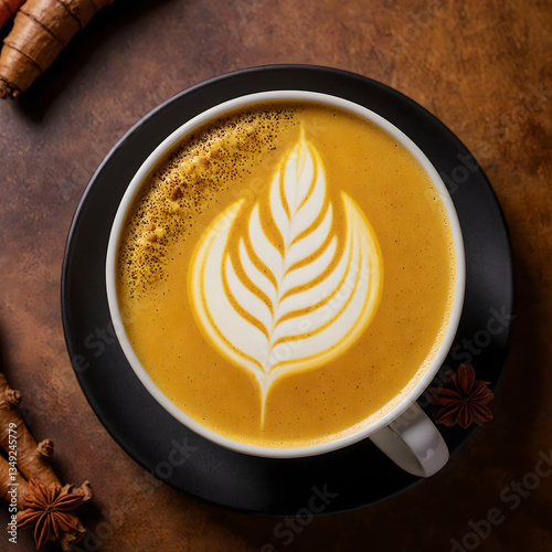Creamy Turmeric Latte with Stunning Foam Design