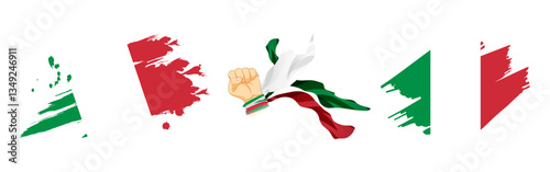 Vector illustration of Italy flag composition on transparent background