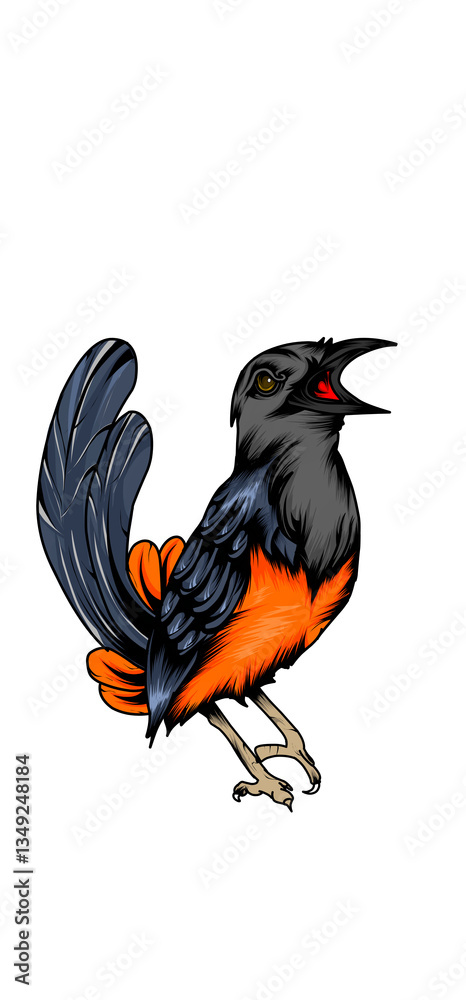 Fototapeta premium crow on a white background