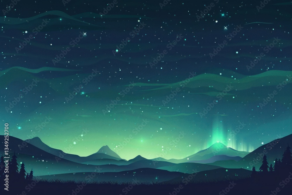 Fototapeta premium Aurora landscape outdoors nature.