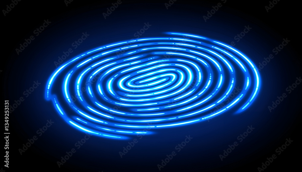 A glowing blue fingerprint design on a dark background, symbolizing identity and technology. A glowing blue fingerprint design on a dark background, symbolizing identity and technology.