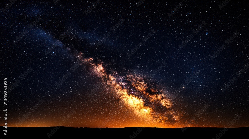 Obraz premium Milky Way Galaxy Across Dark Sky