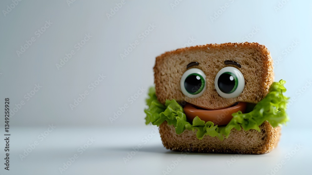 Obraz premium 3d cartoon, bread, clean and clear