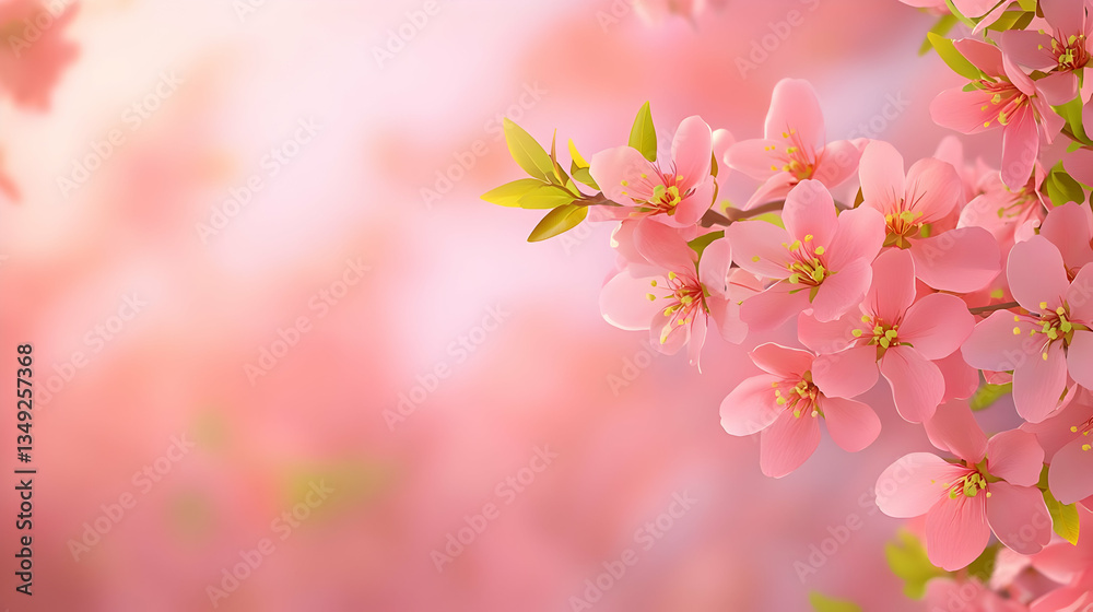 Obraz premium Delicate Cherry Blossom Branch Surrounded by Soft Spring Light