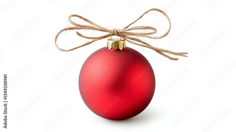Red Christmas Ornament with Bow Red Christmas Ornament with Bow