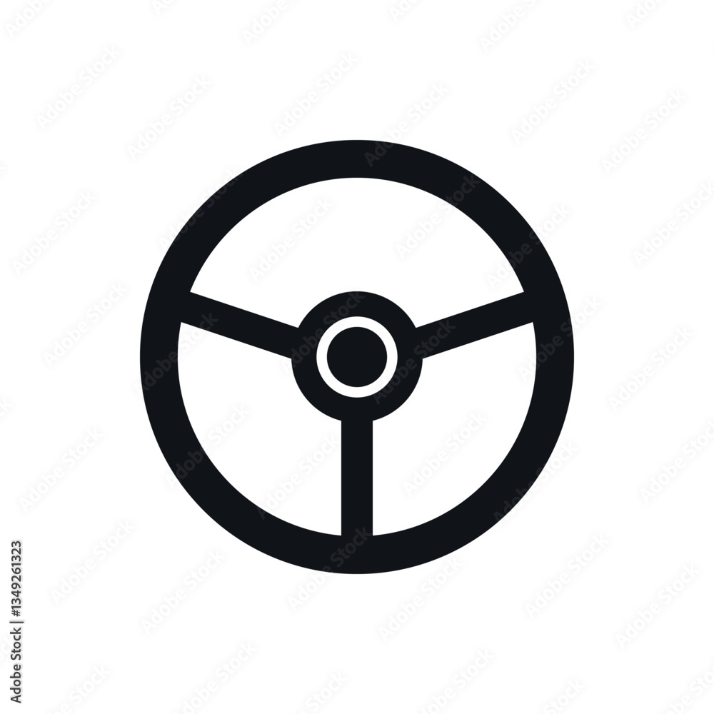 Steering wheel icon. Steering wheel icon.
