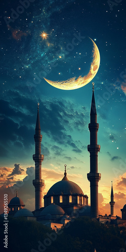 Istanbul's Blue Mosque minarets pierce the night sky, a landmark of Ottoman architecture and Turkish religious culture