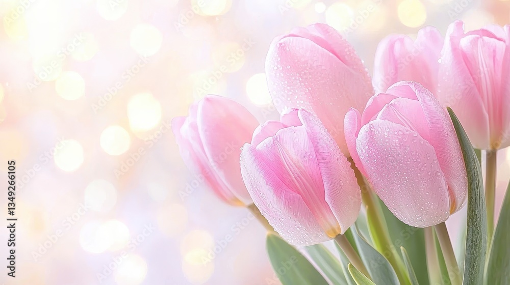 Obraz premium Soft Pink Tulips Celebration