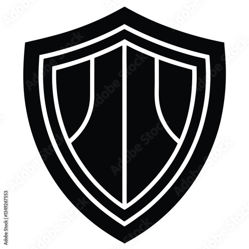 Black Shield Icon | Security Protection Emblem Vector