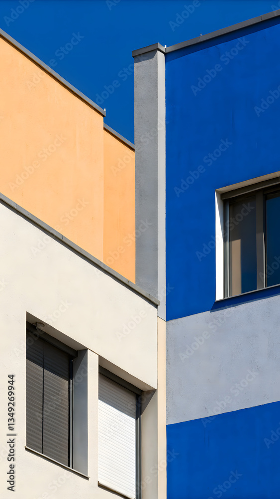 Monochrome color block design with contrasting sol Monochrome color block design with contrasting sol