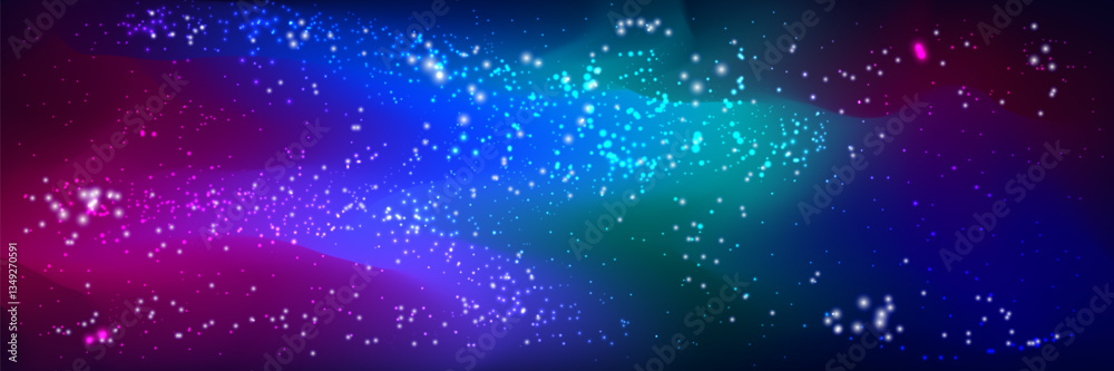 Obraz premium Background with Milky Way galaxy with stars.Abstract universe illustration. Cosmic dust. Eps 10.Vector.