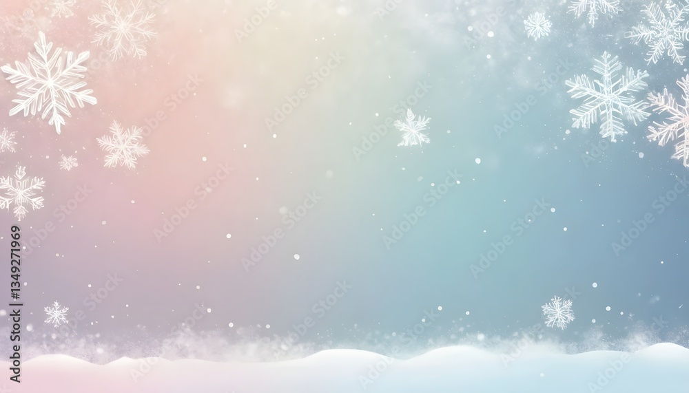 Serene winter wonderland with snowflakes