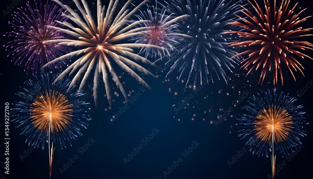 Naklejka premium Spectacular fireworks display lighting up the night sky