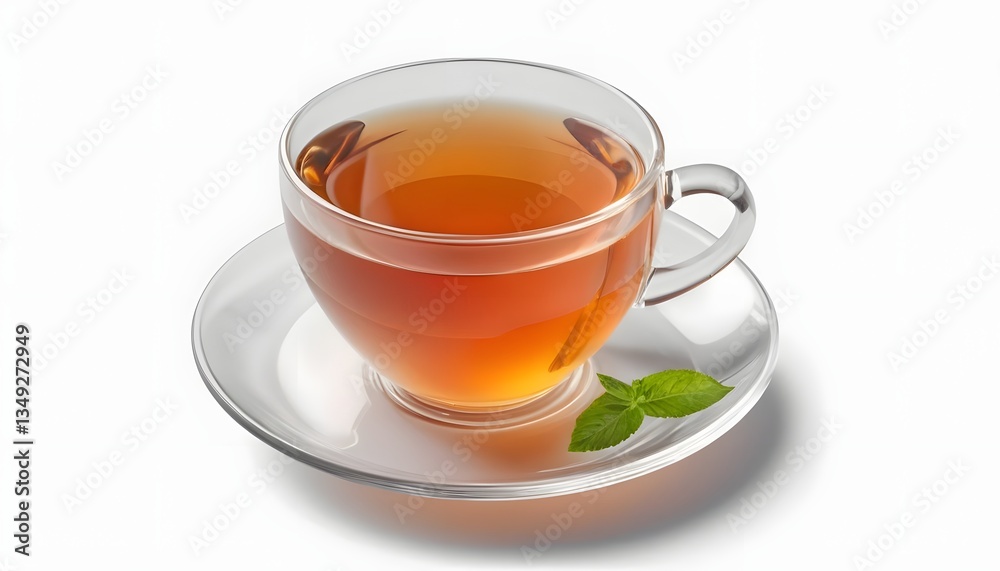Steaming cup of aromatic tea on a saucer Steaming cup of aromatic tea on a saucer